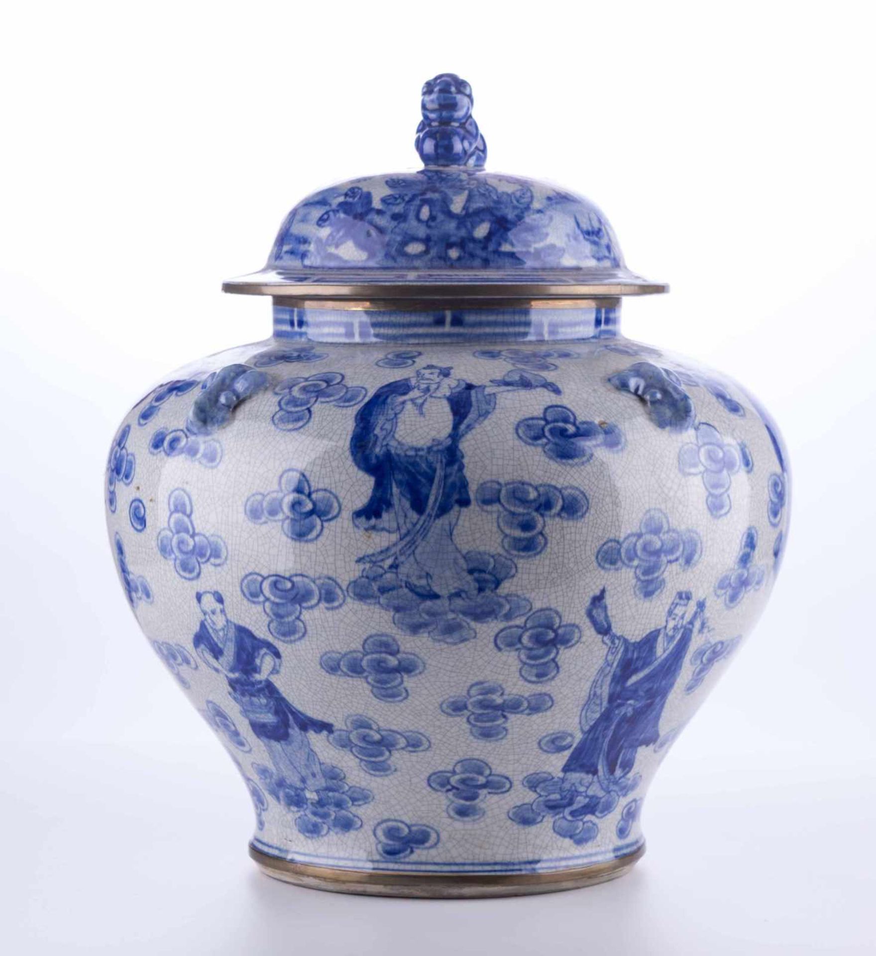 Deckelgefäß China 19./20. Jhd. / Lidded vessel, China 19th/20th century heller Scherben mit - Image 2 of 7