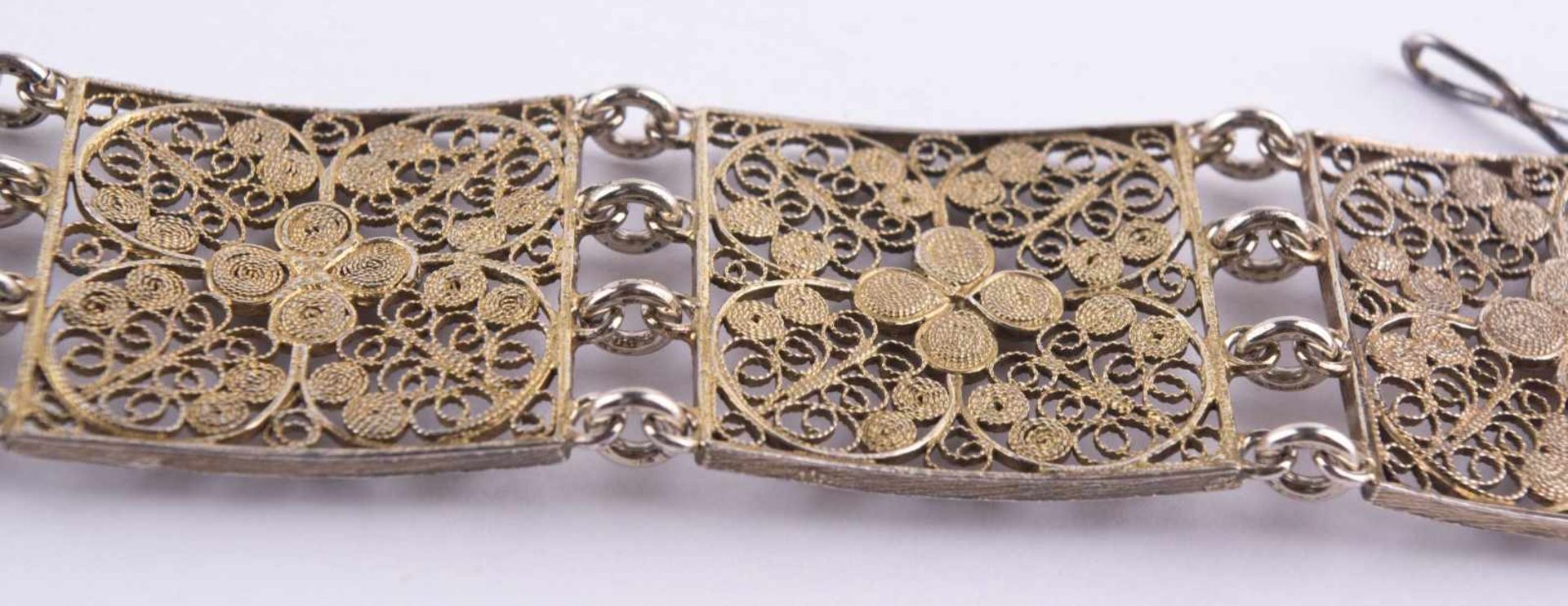 Jugendstil Armband um 1910 / Art Nouveau silver bracelet, about 1910 Silber 800/000, filigrane - Image 5 of 6
