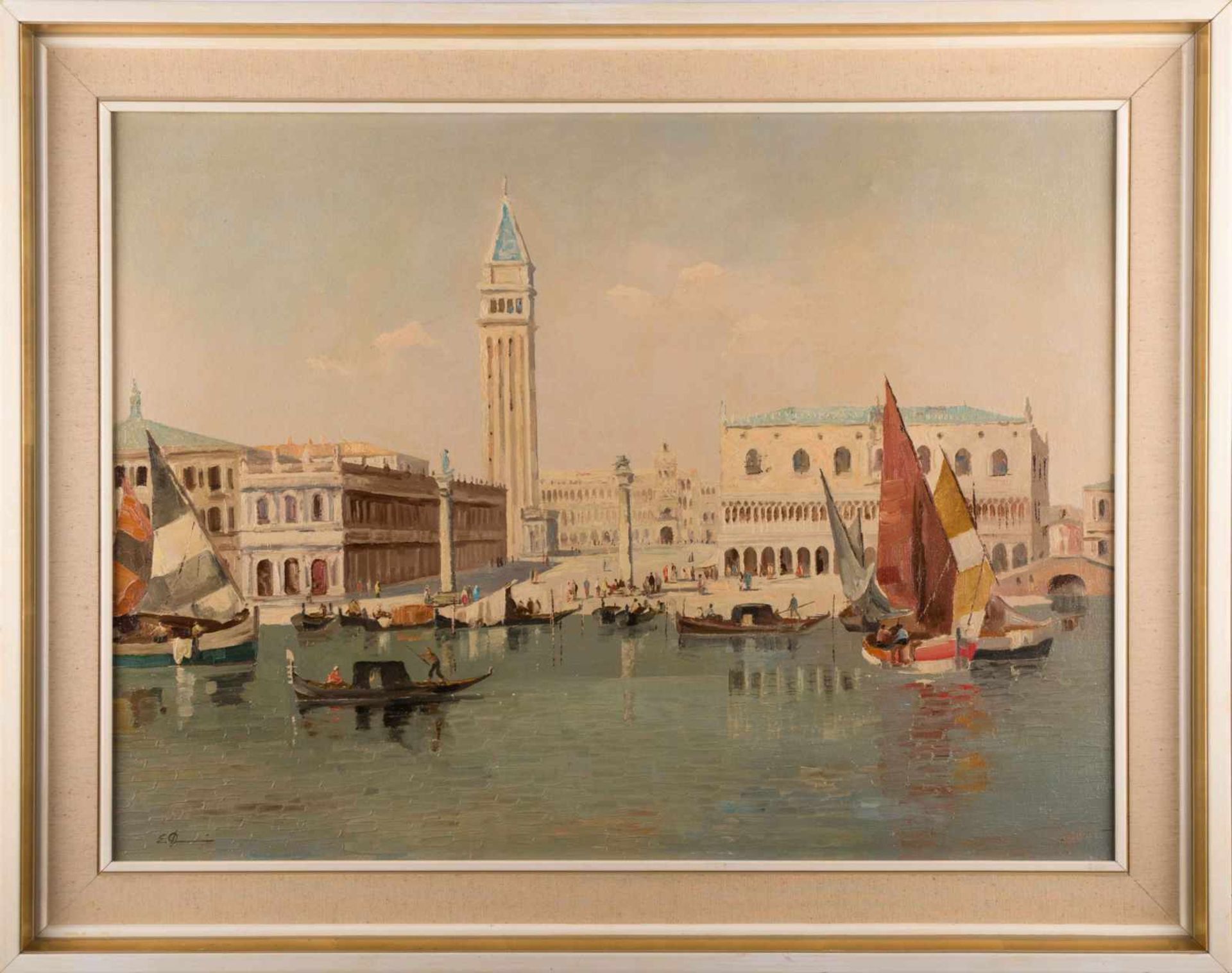 Erich DEMMIN (1911-1997) "Venedig" Gemälde Öl/Leinwand, 60 cm x 80 cm, links unten signiert "Venice" - Image 2 of 8
