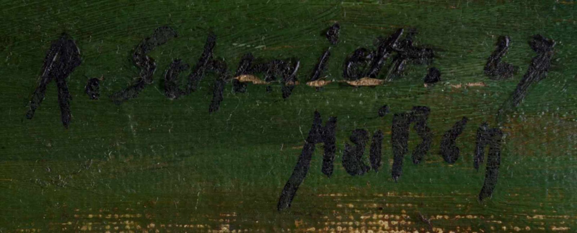 Rudolf SCHMIDT (1873-1963) "Landschaft bei Meißen mit Schafen" Gemälde Öl/Leinwand, 53,5 cm x 75 cm, - Image 5 of 6