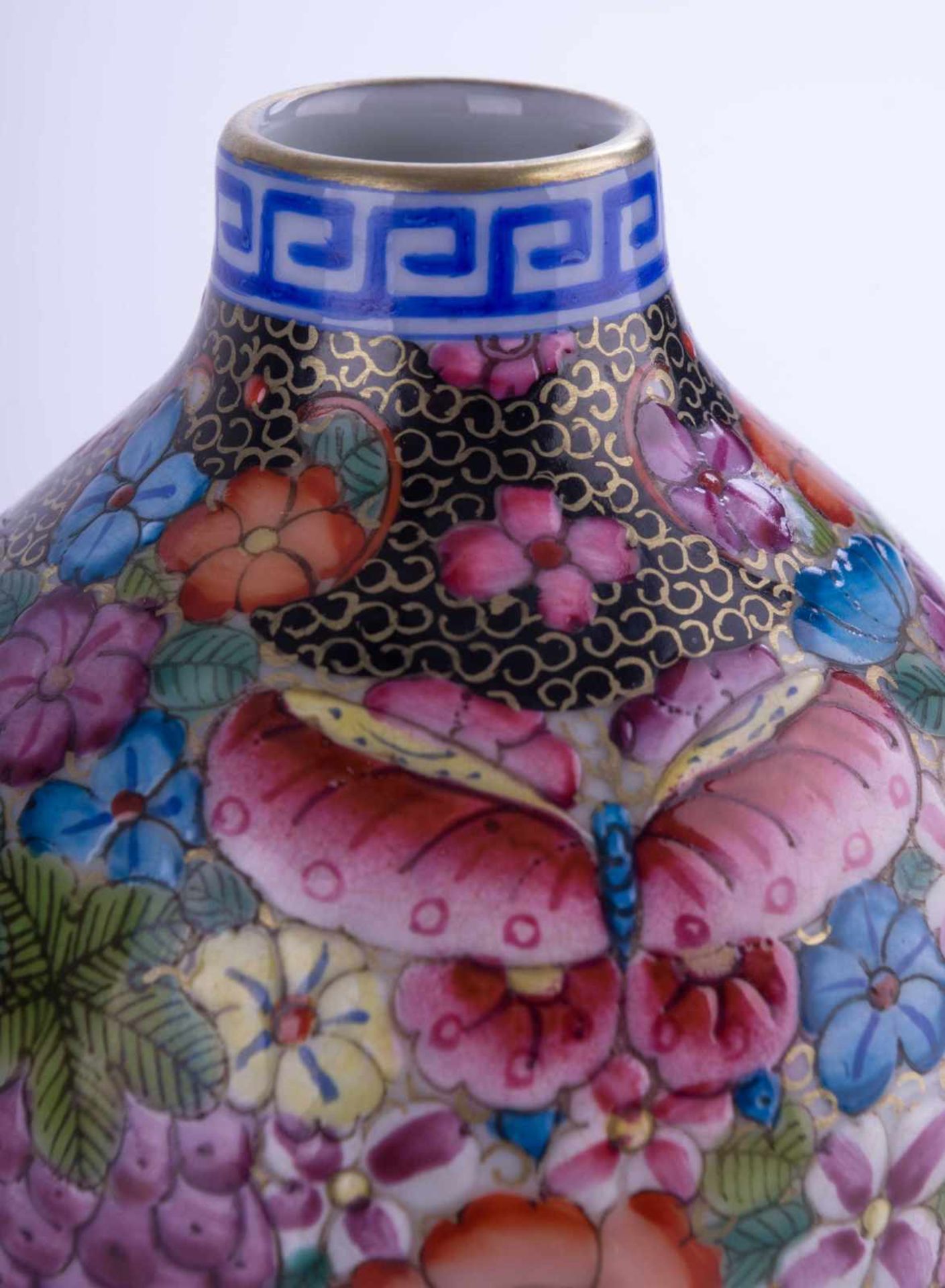 Doppelkürbis-Vase China 20.Jhd. / Calabash-formed vase, China 20th century reiche bemalt mit - Image 3 of 5