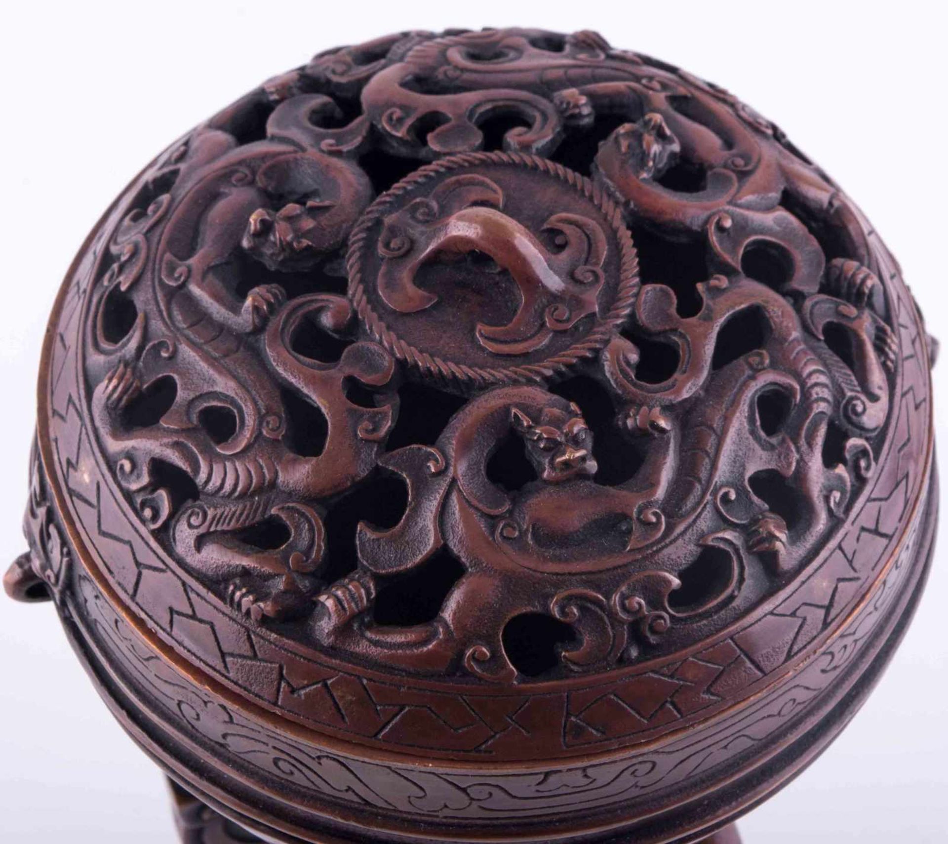 Weihrauchbrenner China 19. Jhd. / Incense burner, China 19th century Bronze, H: 22 cm - Image 3 of 4