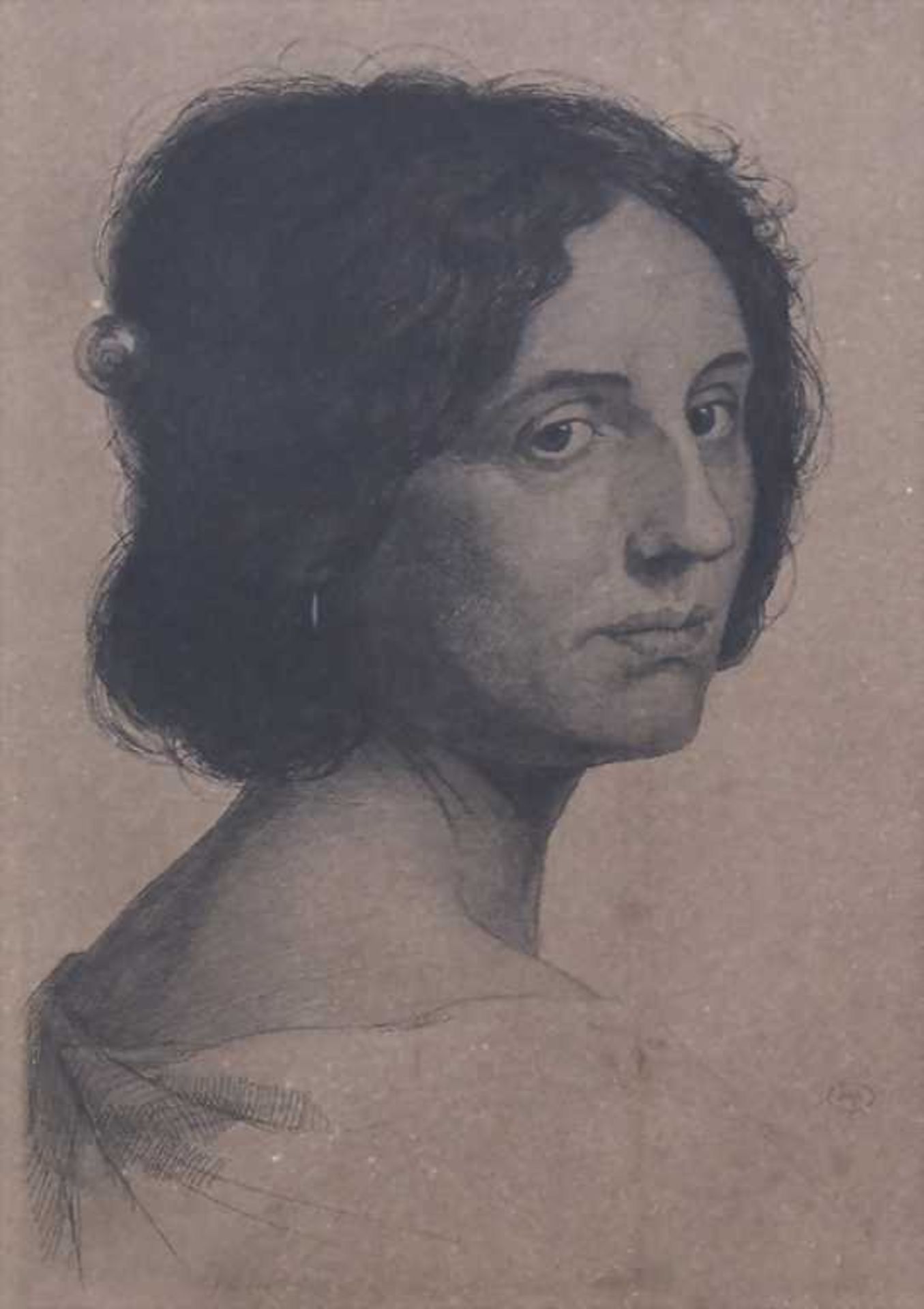 Unbekannter Künstler, Porträt einer Dame / Female Portrait, um / about 1900 Technik: Radierung/