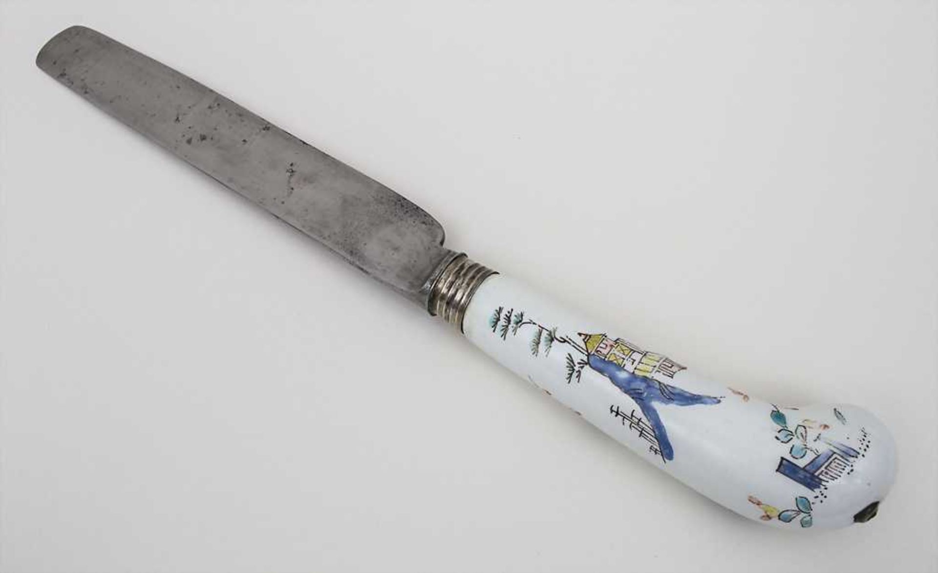 Messer mit Chinoiserie / Knife With Chinese Decor, wohl Meissen, 18. Jh. Material: kolbenförmige - Image 2 of 3