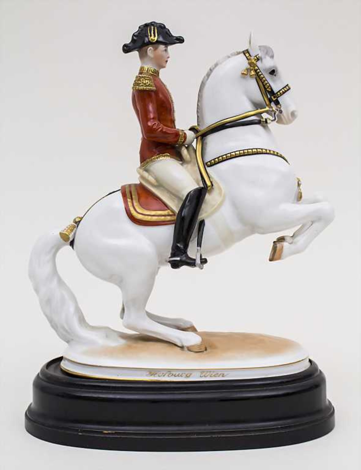 'Levade mit Reiter', Spanische Hofreitschule / Horseman Of The Spanish Riding School, Augarten, - Bild 2 aus 3
