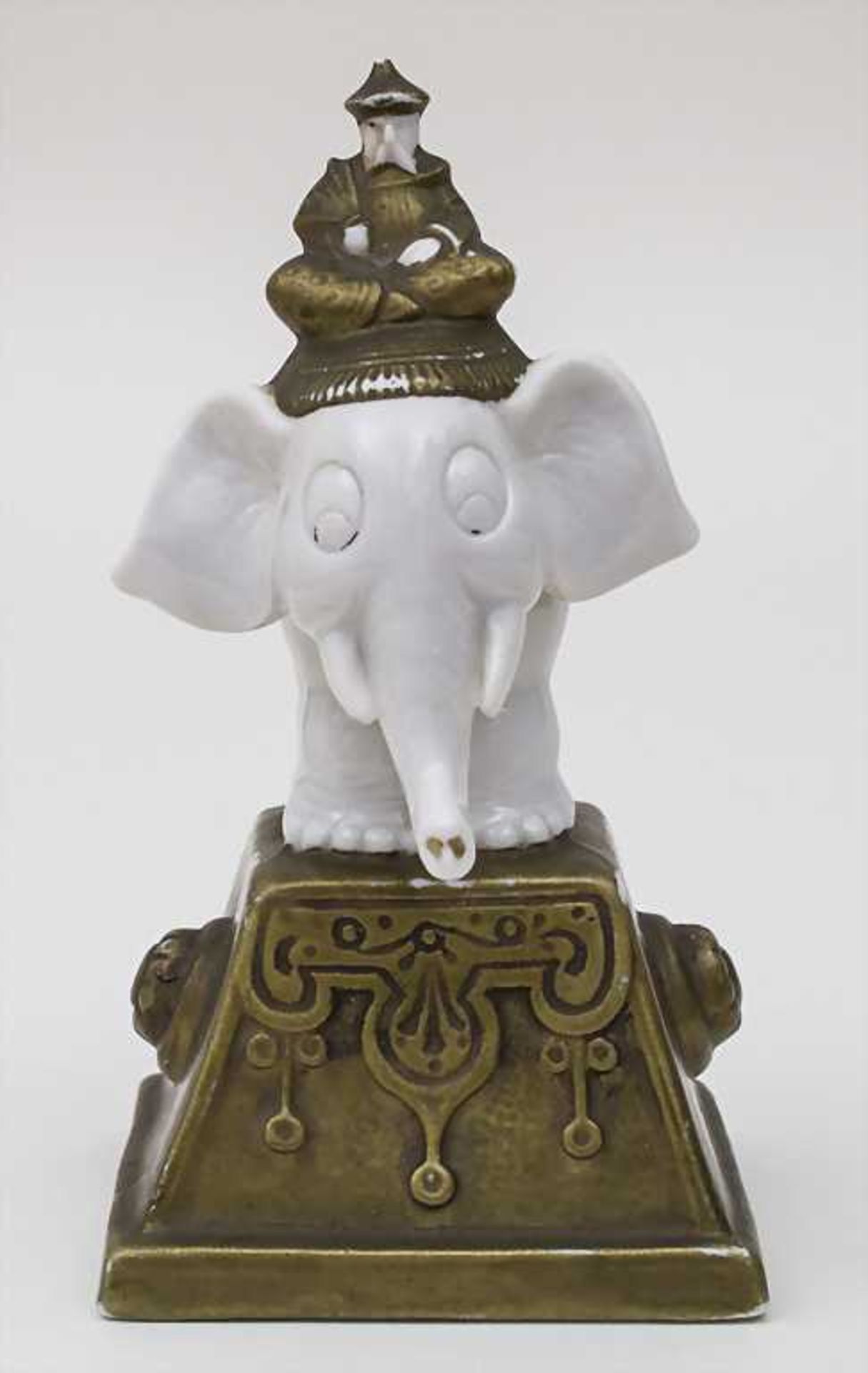 Elefant als Räuchergefäß / Brûle Parfum, Schäfer & Vater, Volkstedt-Rudolstadt, ca. 1900 Material: - Image 2 of 4