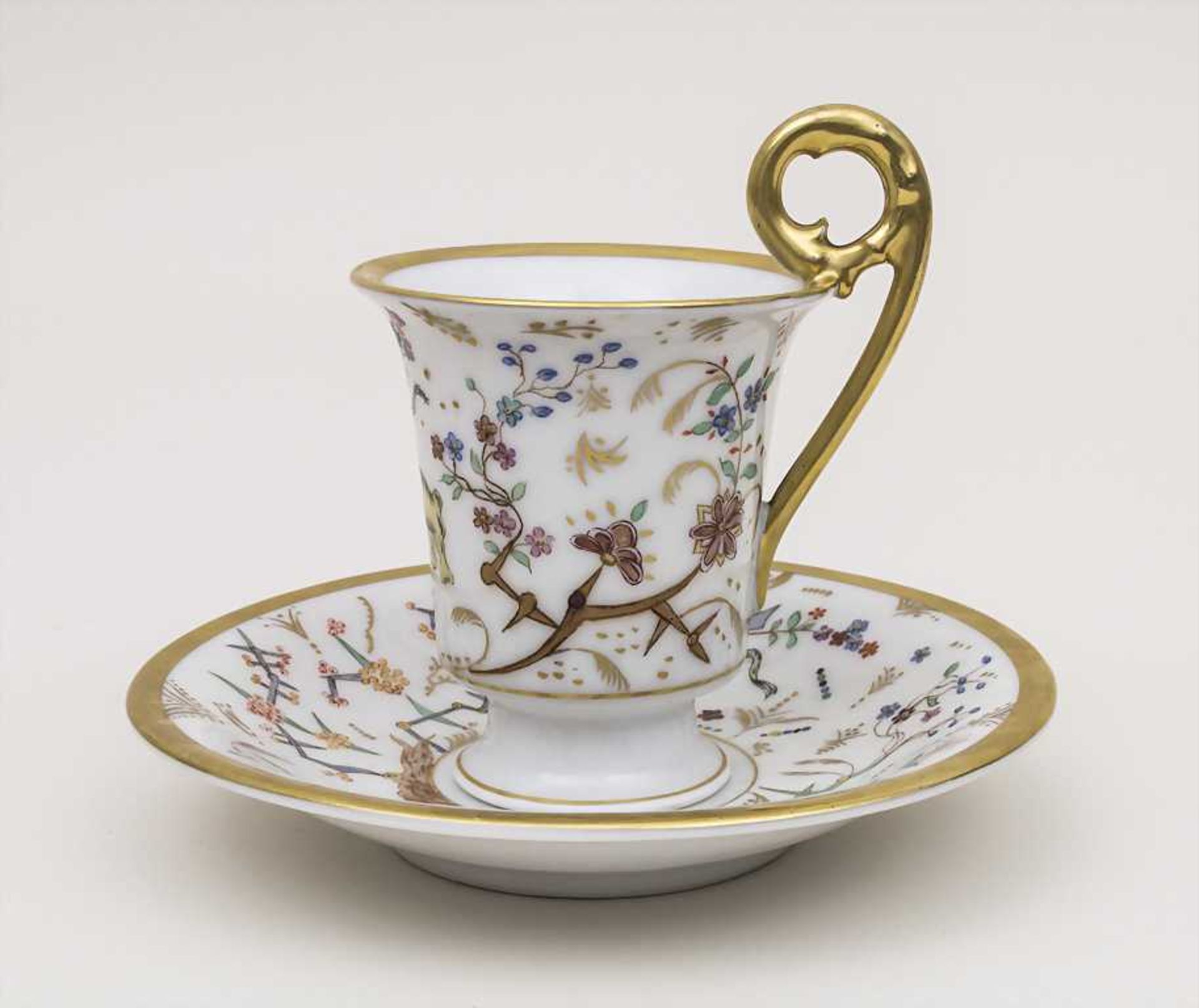 Glockentasse mit UT / Cup with Saucer, Heinrich Baensch, Lettin, um 1928 Material: Porzellan,