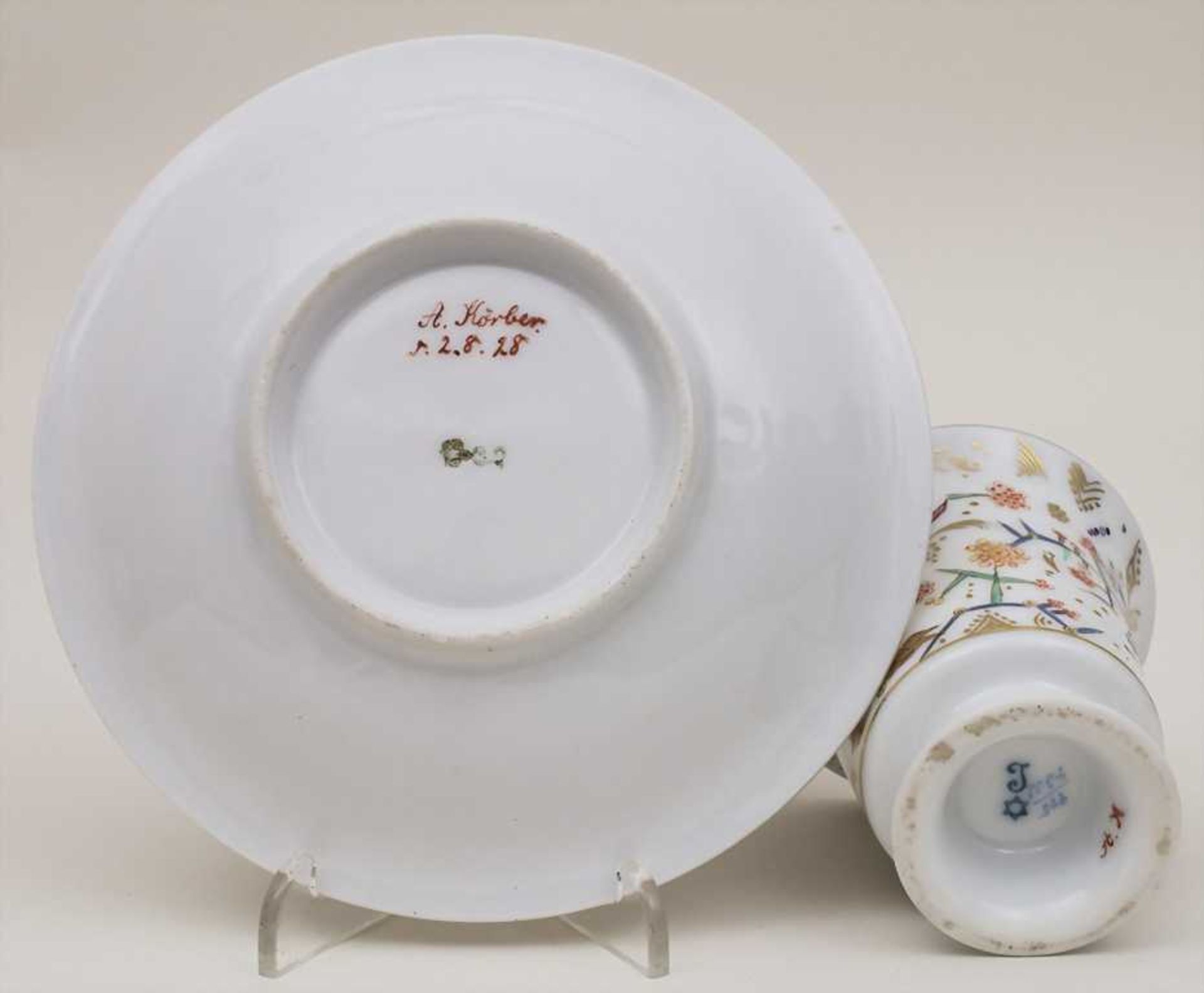 Glockentasse mit UT / Cup with Saucer, Heinrich Baensch, Lettin, um 1928 Material: Porzellan, - Image 2 of 2