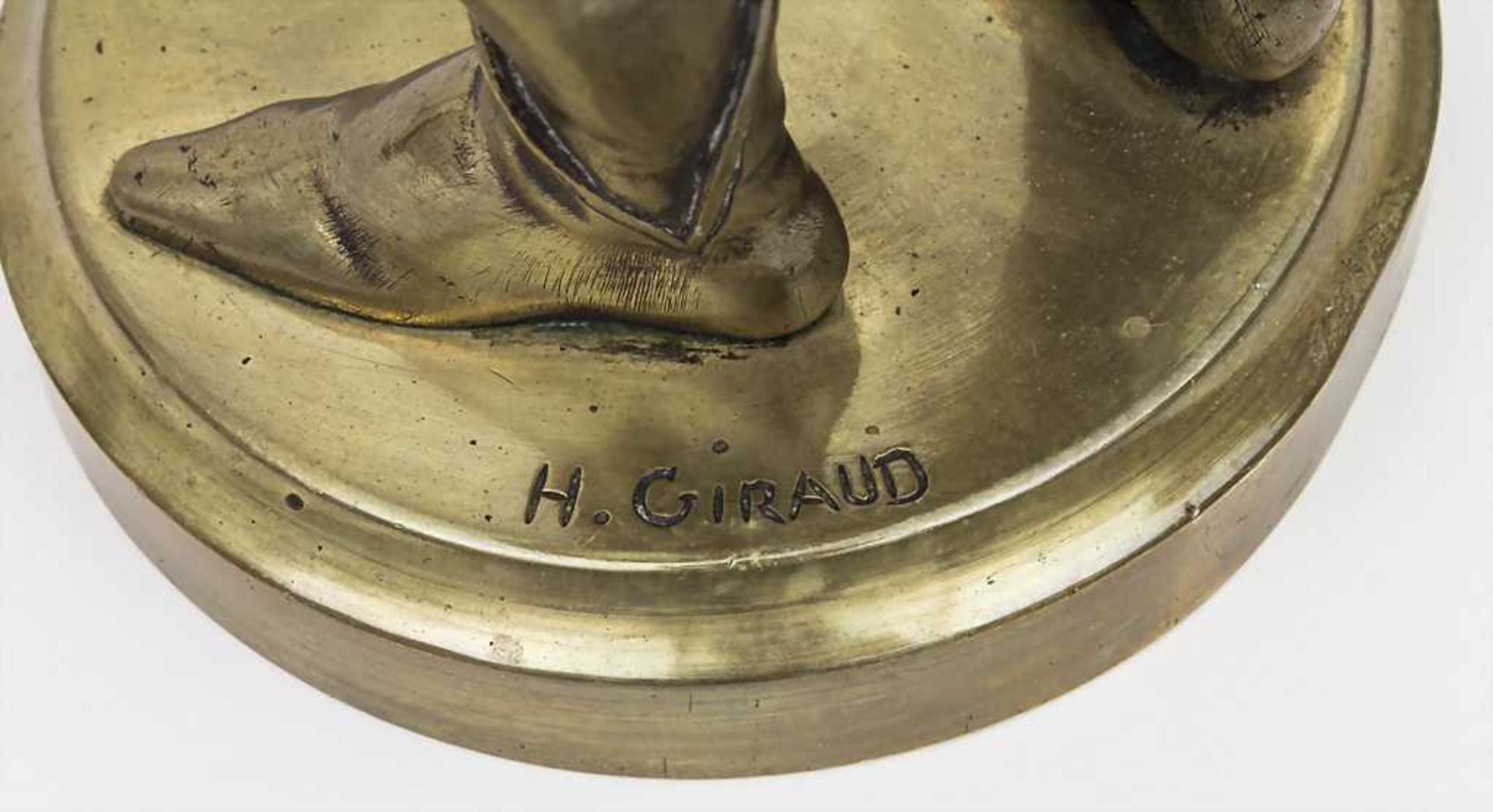 Henri Giraud (?-1895), Mandolinenspieler / Mandolonist Material: Bronze, patiniert,Höhe: 35 cm, - Bild 3 aus 4