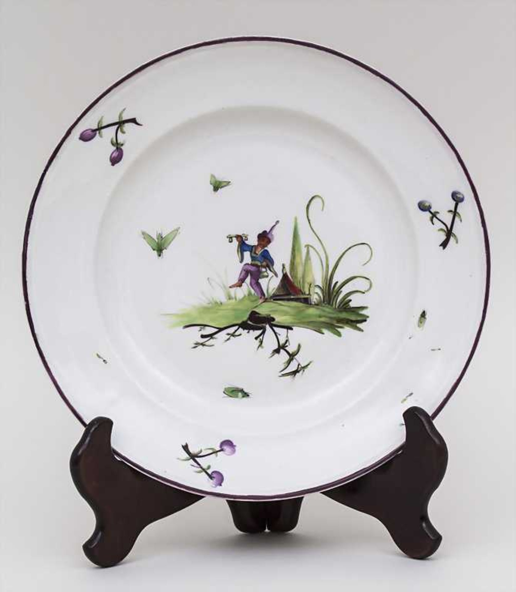 Seltener Teller / Rare Plate, Joseph Adam Hannong, Strassburg/Strasbourg, ca. 1766 Material: