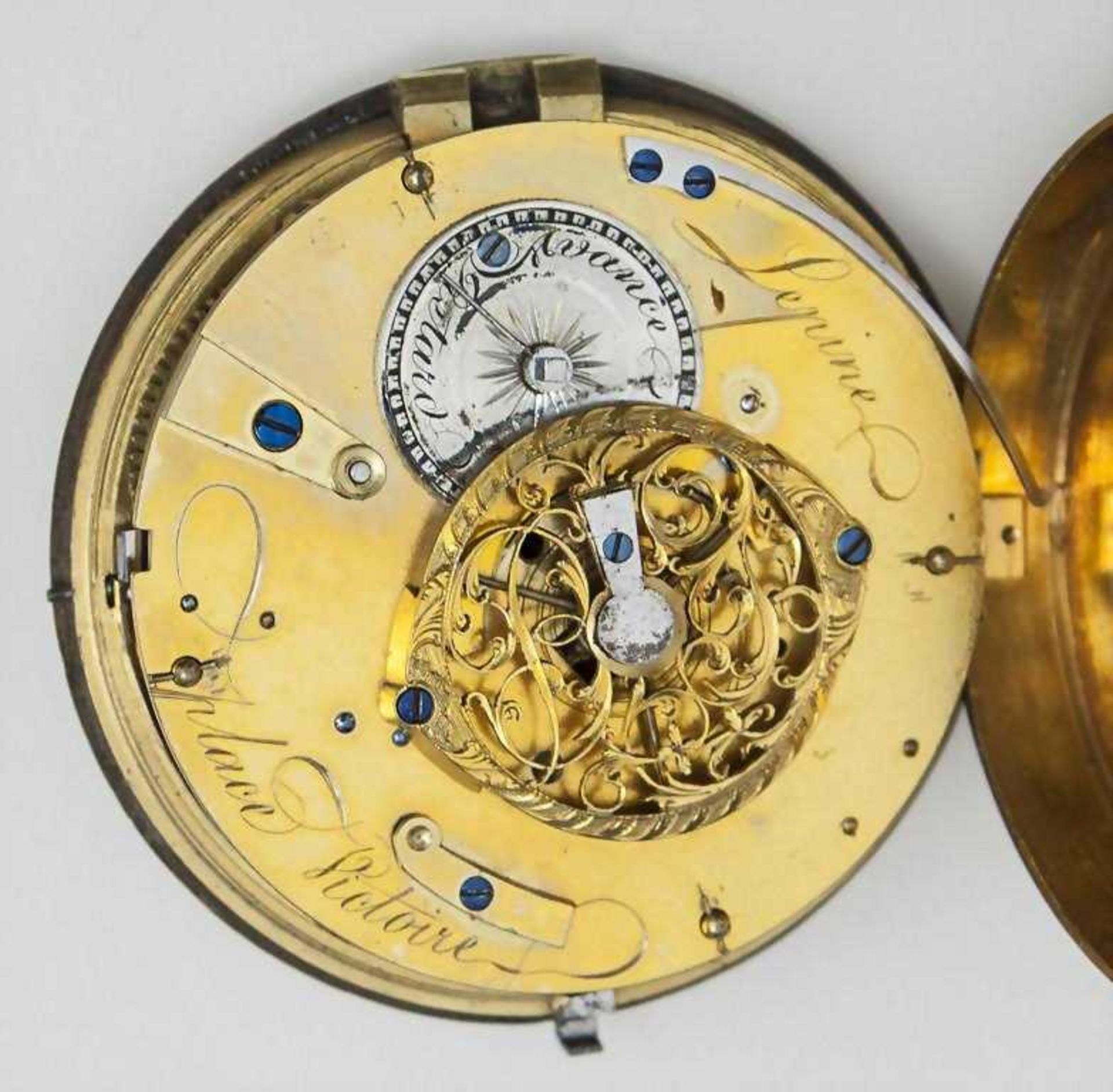 Kleines Pendulewerk/Small Clock Movement, Lepine à Paris, um 1790 Steckwerk mit Messinglünette, - Image 3 of 6