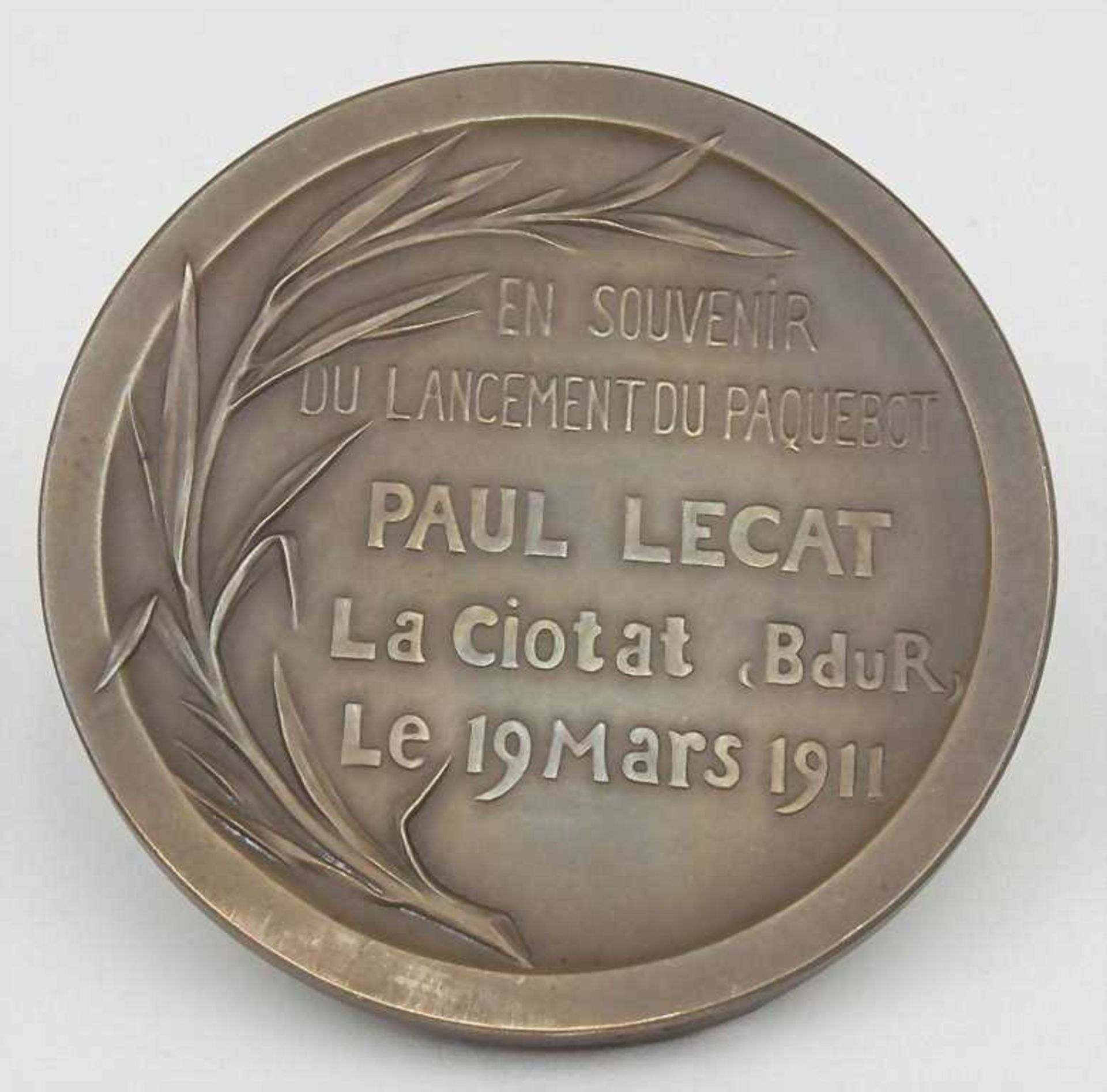 Gedenkmedaille 'Paul Lecat' / Commemory Medal, 19. März 1911 'En Souvenir du Lancement du Paquebot - Image 2 of 2