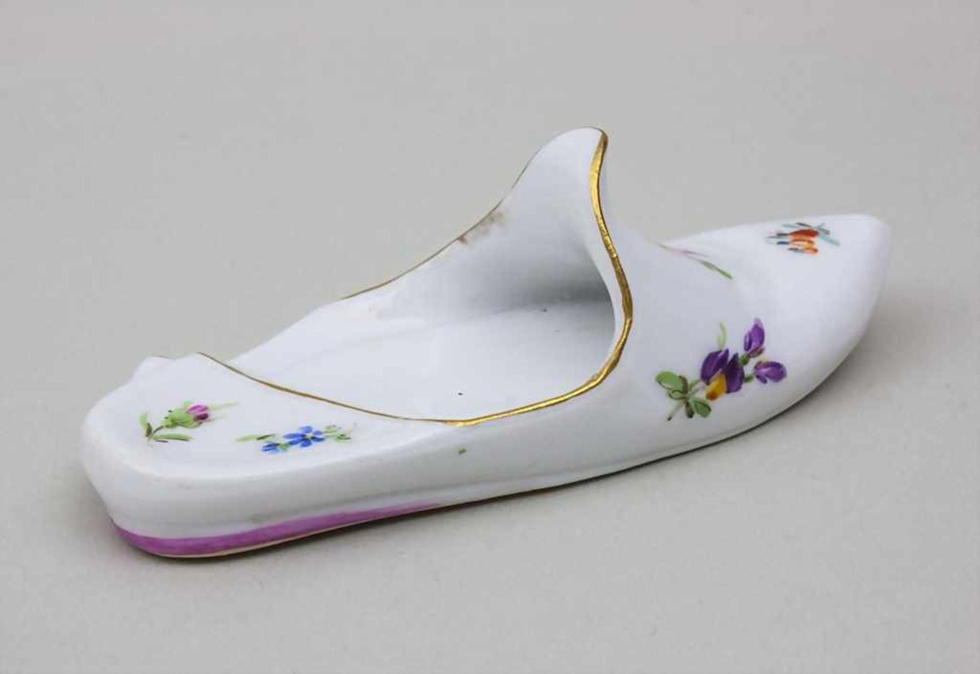 Pantoffel mit Streublumen / Porcelain Slipper With Flowers, Meissen, 2. Hälfte 19. Jh. Material: - Image 2 of 3