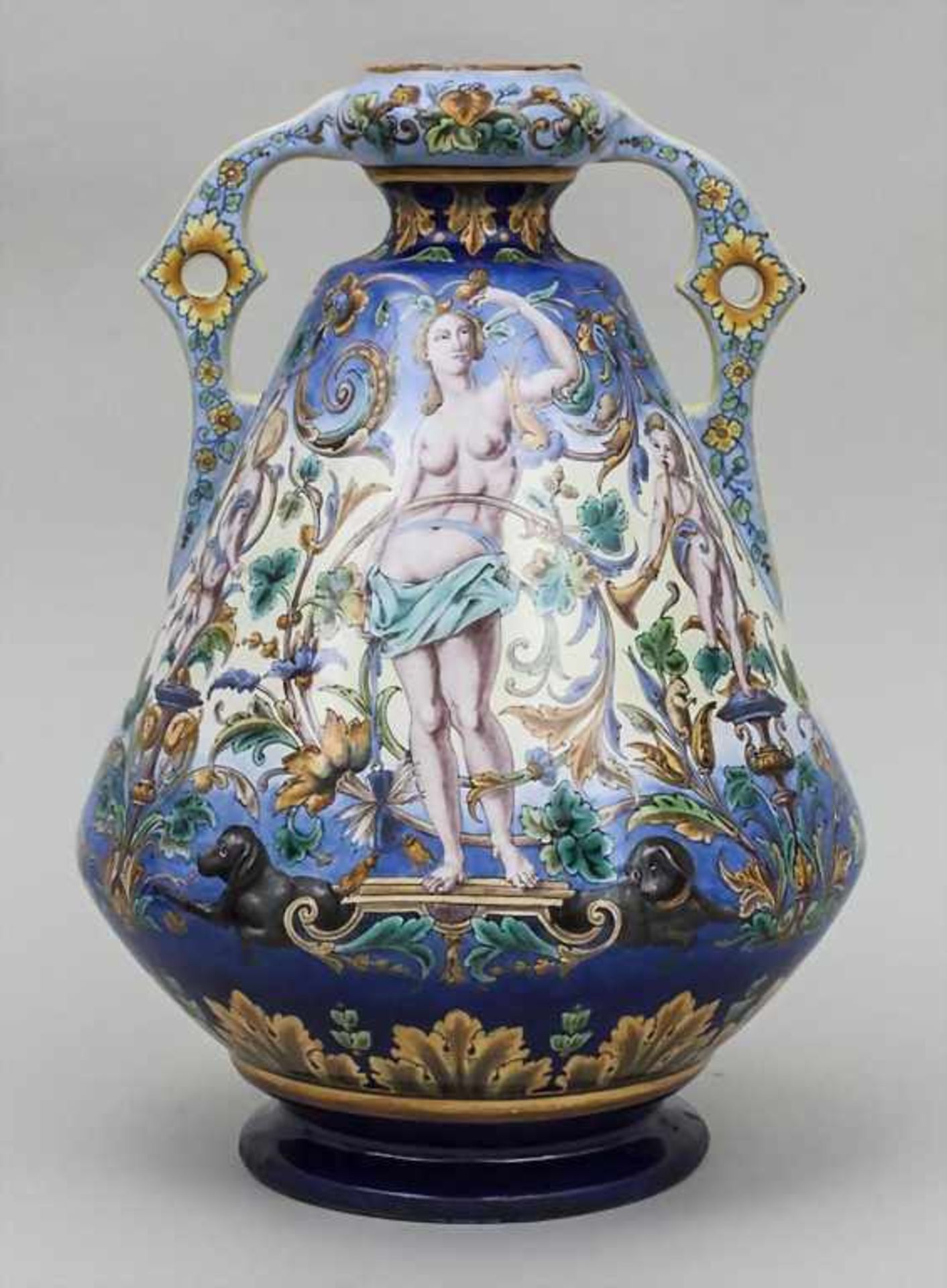 Majolika-Vase im Renaissance-Stil / A Majolica Vase In Renaissance Style, Florenz, 19. Jh. Material: