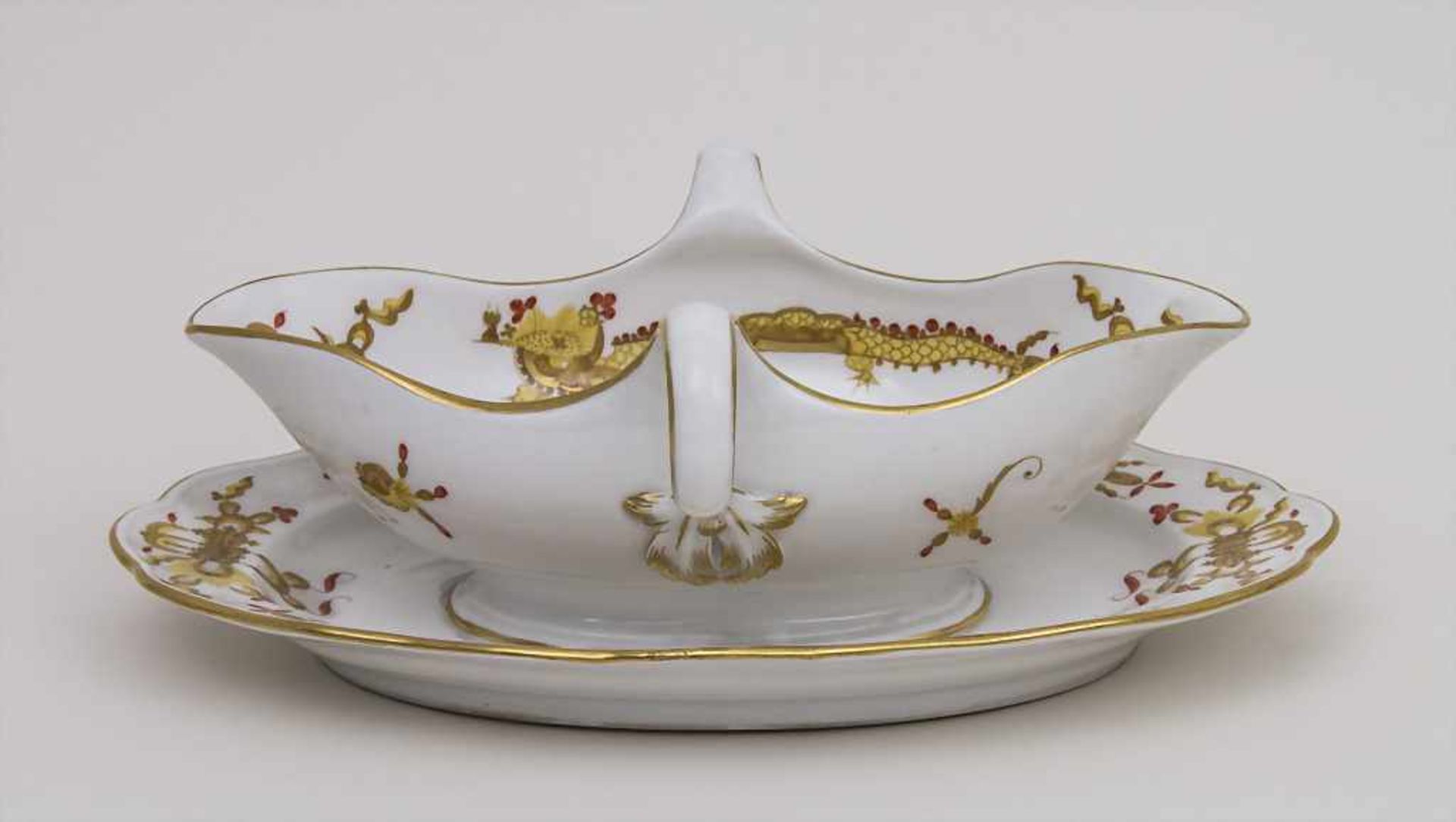 Sauciere 'Reicher Drache' / Gravy Boat, Meissen, 2. Hälfte 19. Jh. Material: Porzellan, polychrom - Image 2 of 3