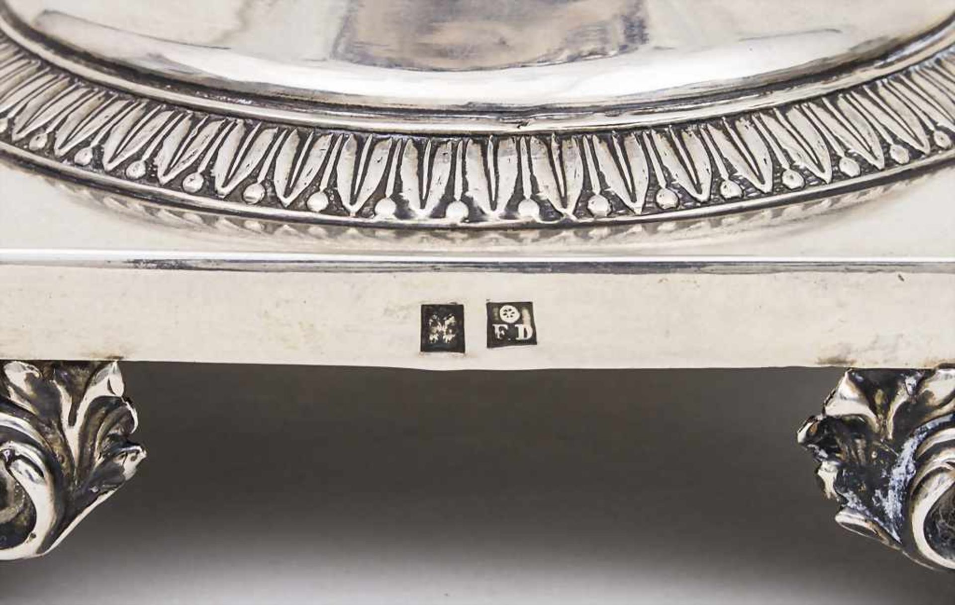 Konfektschale / Confit Bowl, Belgien, um 1840 Punzierung: Silber mit Bleikristall, Stadtmarke, - Image 2 of 2