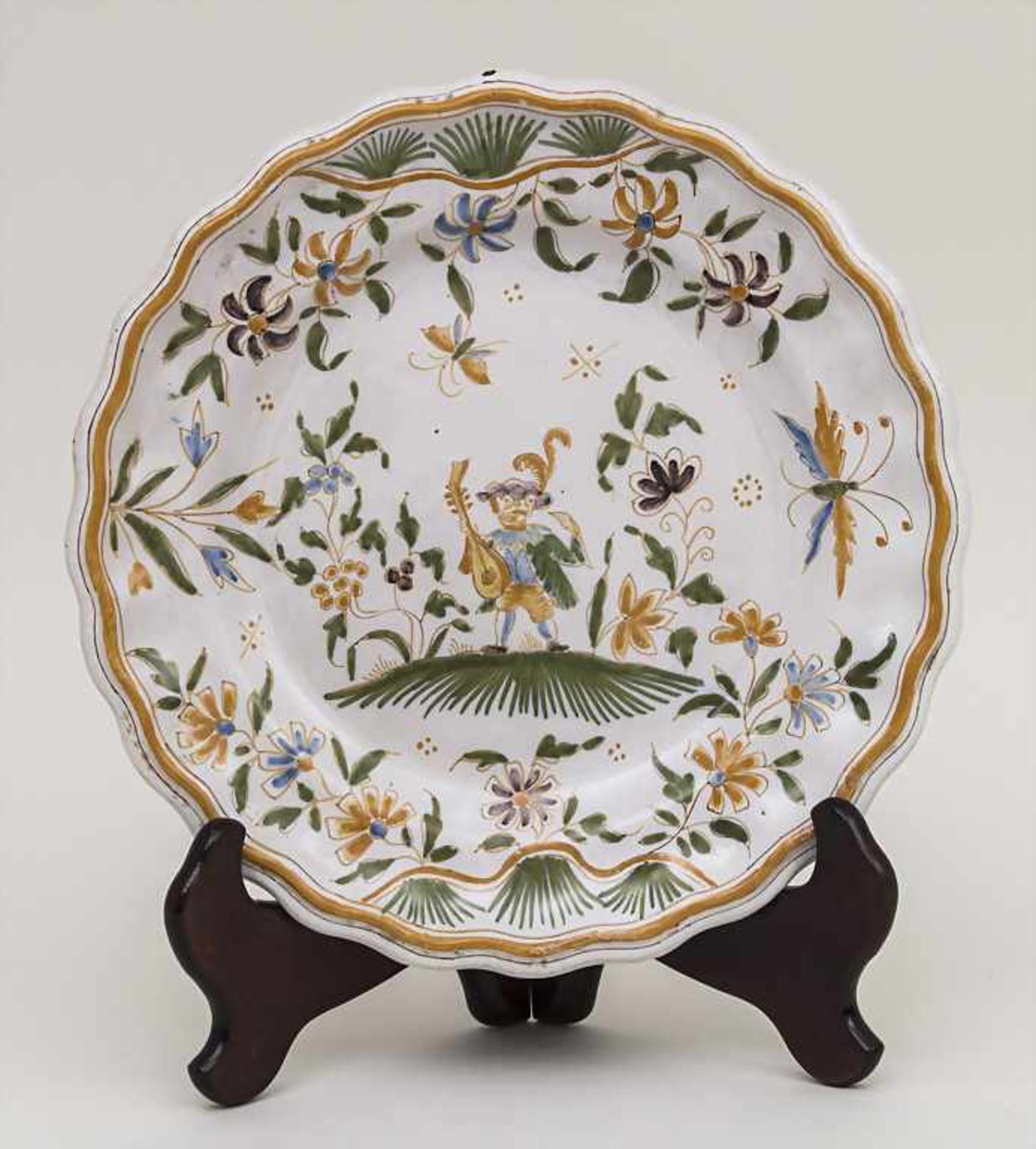 Fayenceteller / A Faience Plate, Moustiers, Frankreich, 18. Jh. Material: Fayence, glasiert und