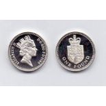 1 Pfund England 1988, Elisabeth II., Silber, PP