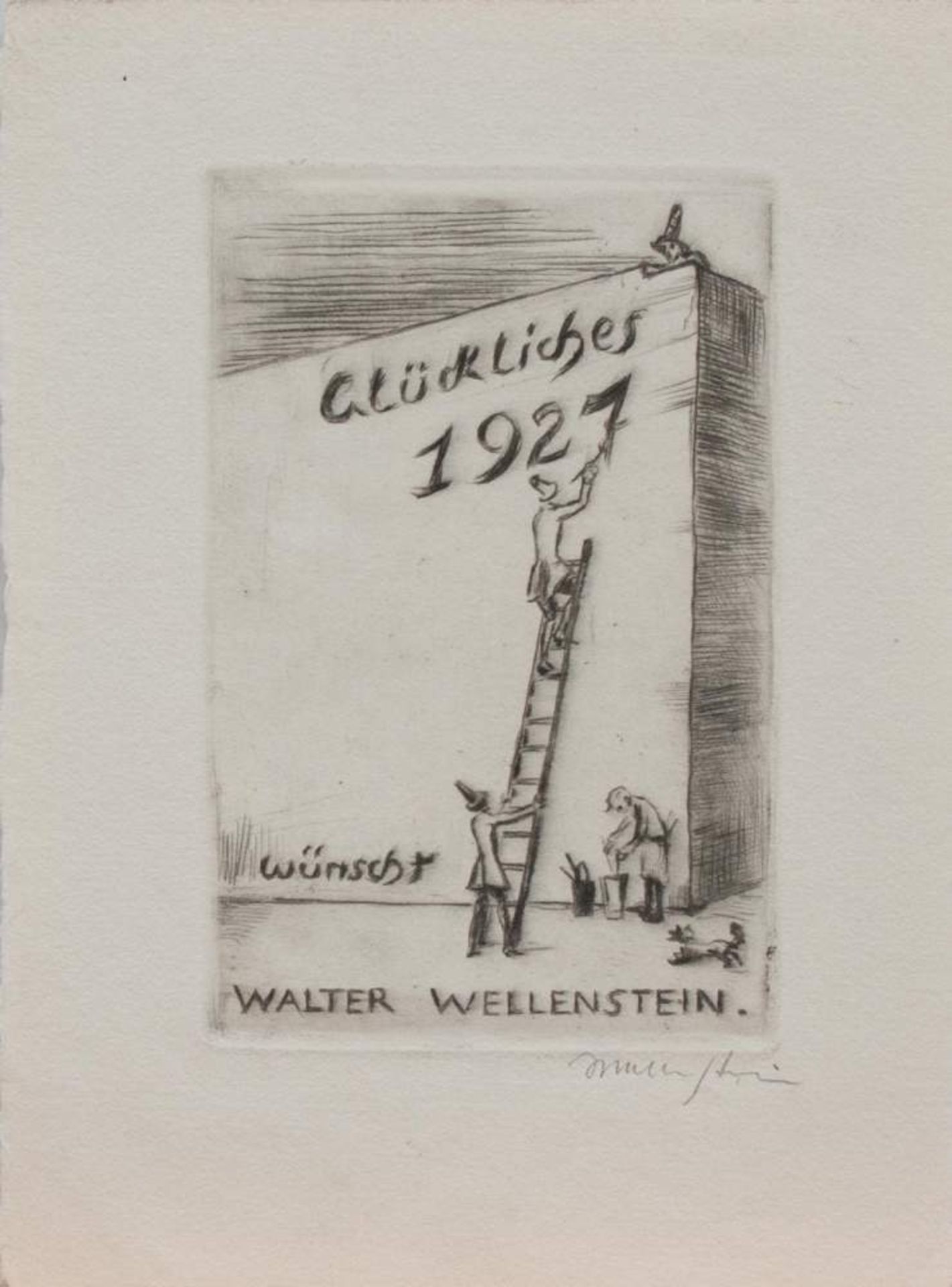 Walter Wellenstein(Dortmund 1898 - 1970 Berlin, deutscher Maler, Grafiker u. Illustrator, Std. a.