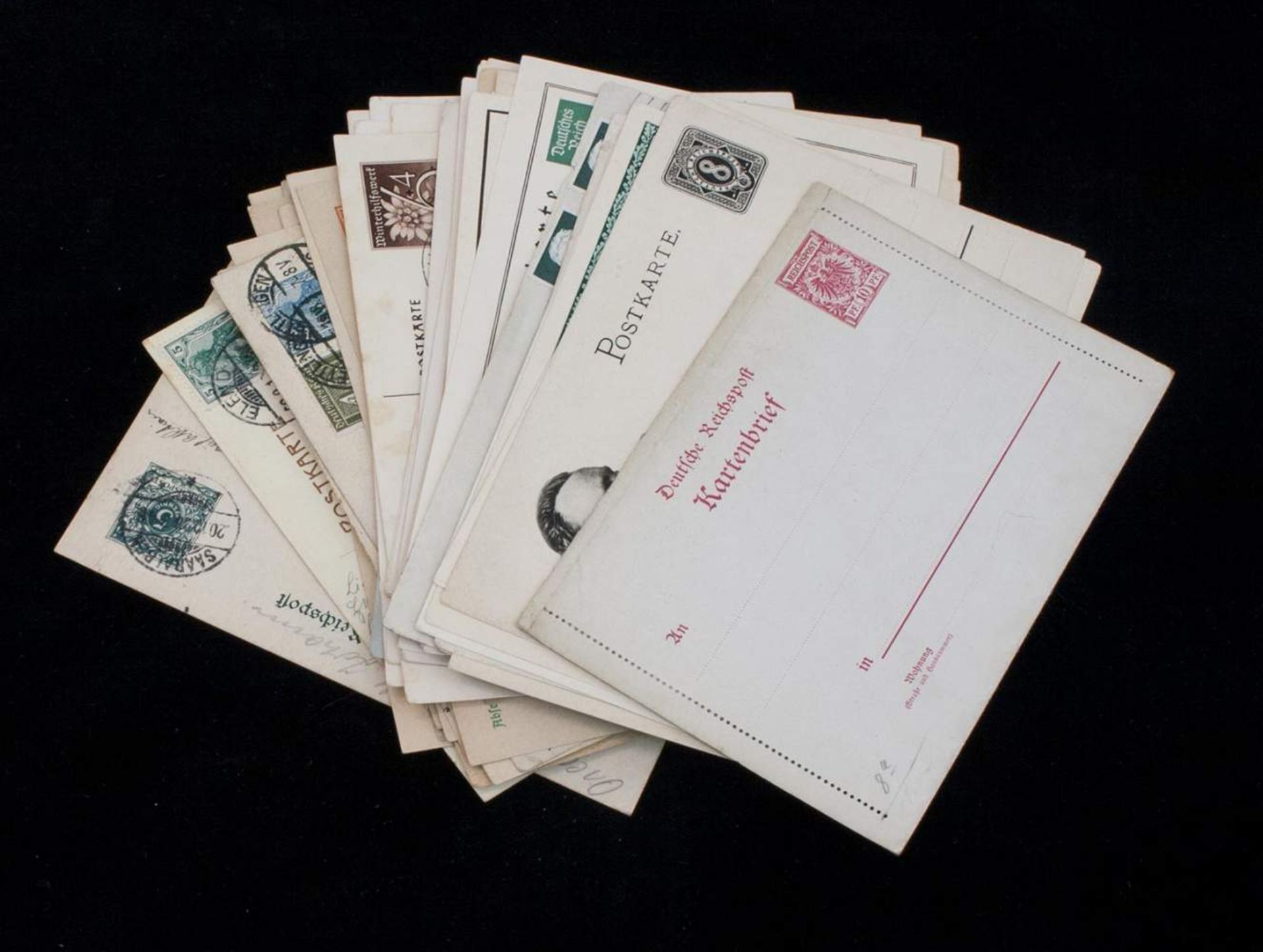 Posten Ganzsachen u. BriefkartenDeutsches Reich, postfrisch u. gelaufen, 54 Stück