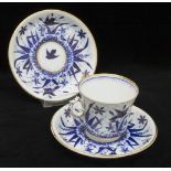 Kaffeetasse Wiener Porzellanmanufaktur um 1890 (Bienenkorbmarke) handgemalter kobaltblauer indischer