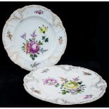 Paar Blumenteller Meißner Porzellan- u. Ofenfabrik C. Teichert um 1875, Weißporzellan Form Neu-