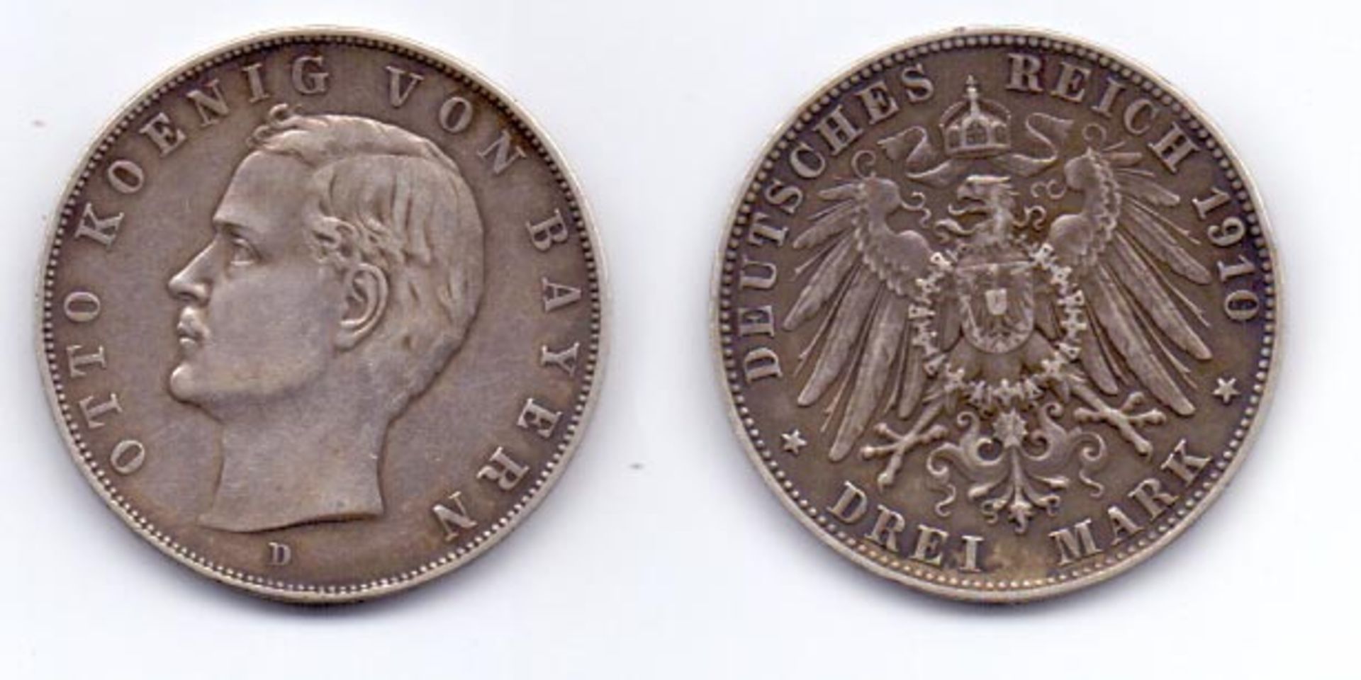 3 Mark Bayern 1910 D, Otto, Silber