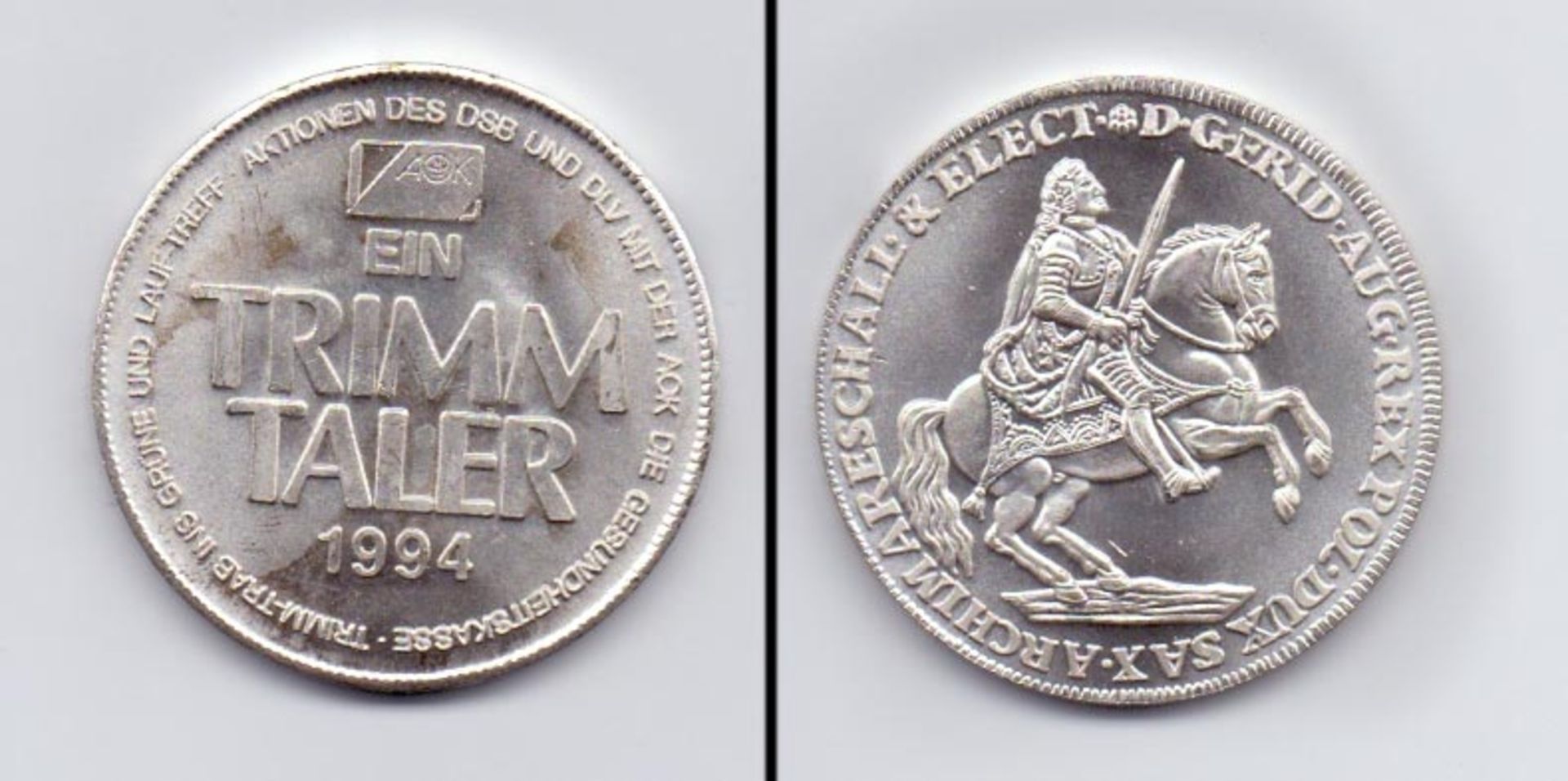 Trimm Taler AOK 1994, stgl. (Silber?)