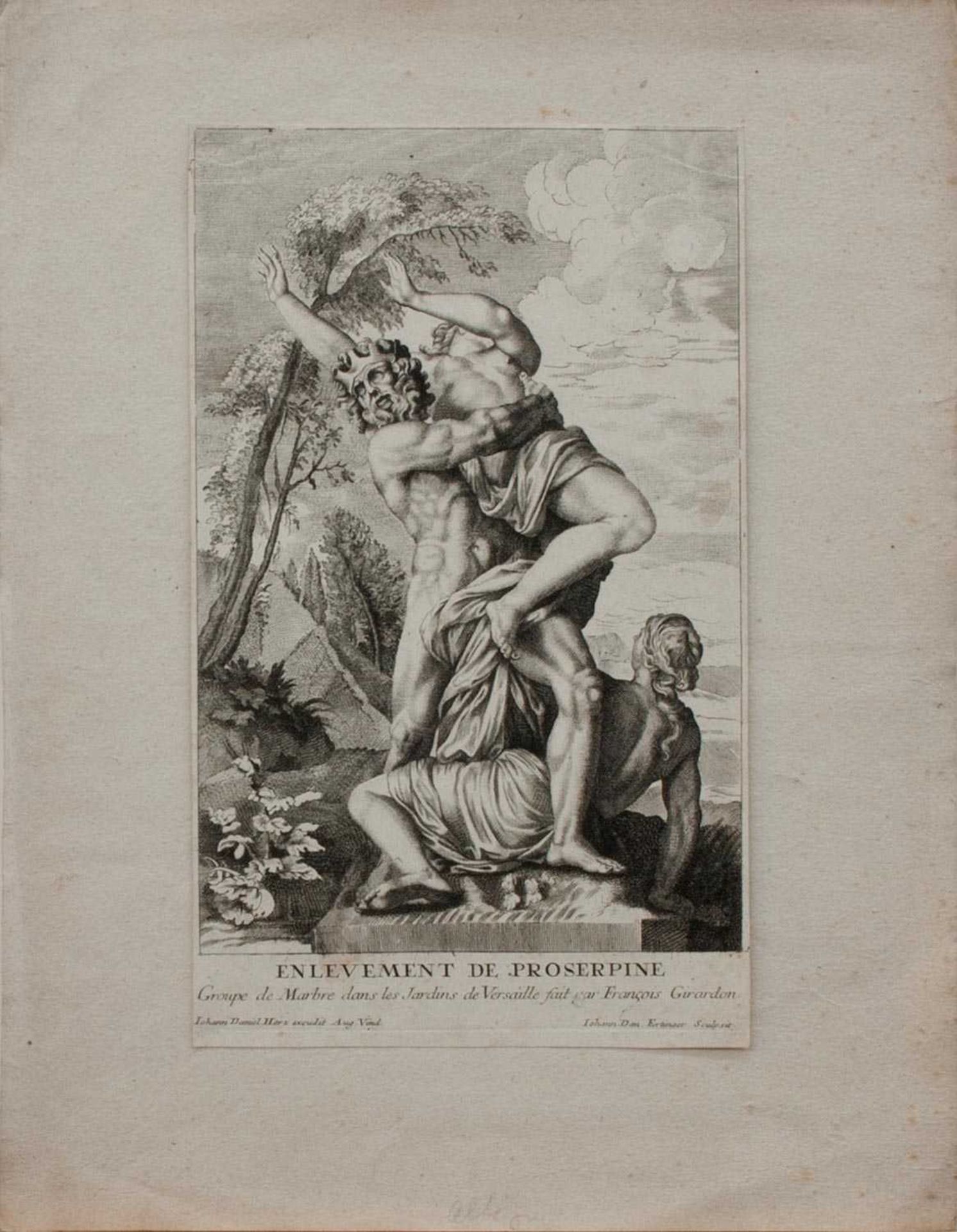 Johann Daniel Ertinger (Kupferstecher des 18. Jh.) Raub der Prosperina (Gruppe in den Kolonaden