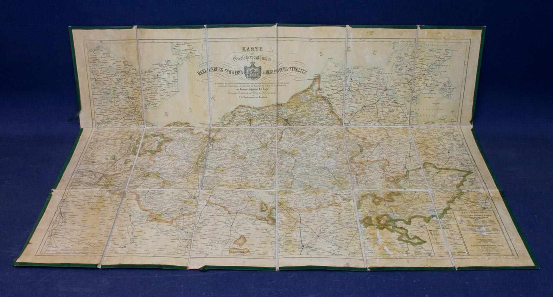 Karte "Großherzogthümer Meklenburg-Schwerin u. Meklenburg-Strelitz" - entworfen von Kammer-Ingenieur
