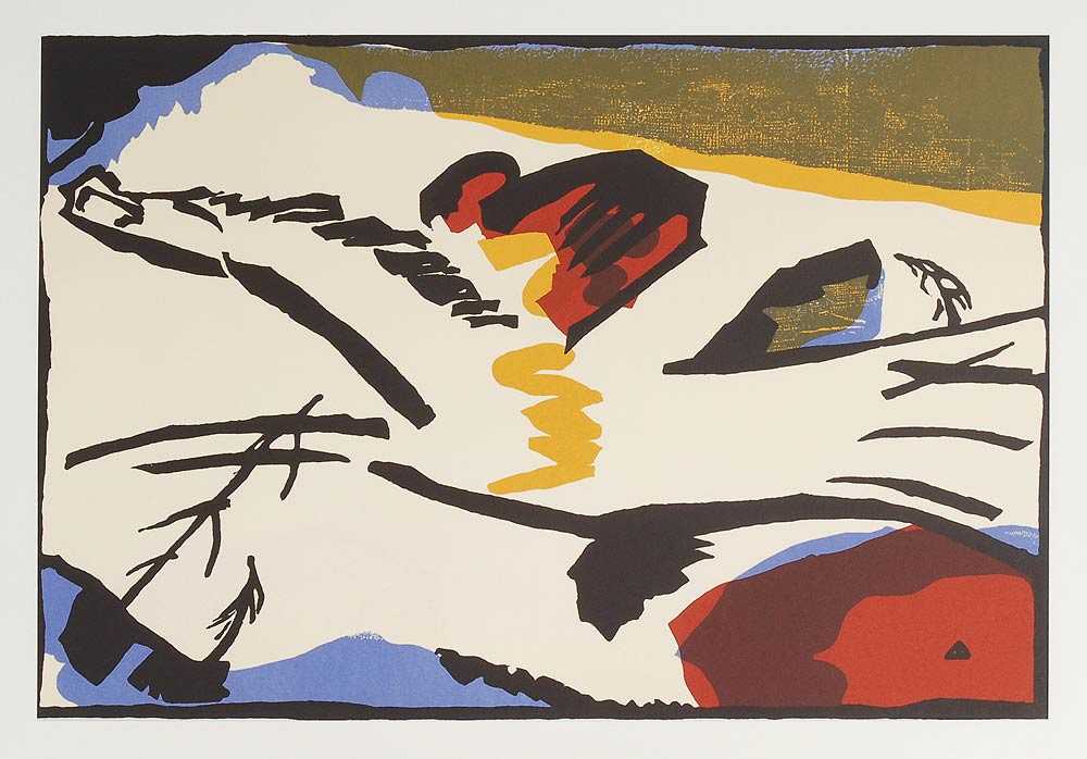 Kandinsky, Wassily: "Lyrisches". Farblithographie zu einer Ausstellung "Der Blaue Reiter".