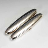 Silbernes Zigarrenetui. 20. Jh. Silver/950 gestempelt. Elegantes Etui für 2 Zigarren, mit