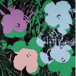 Warhol, Andy: Flower. Farboffsetdruck, Ausgabe: "Sunday B. Morning", rückseitig gestempelt, wie auch