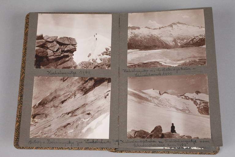 Fotoalbum Reiseerinnerungen Alpen dat. 1905 bis 1931, ca. 35 montierte Fotografien, mit Landschafts- - Image 2 of 6