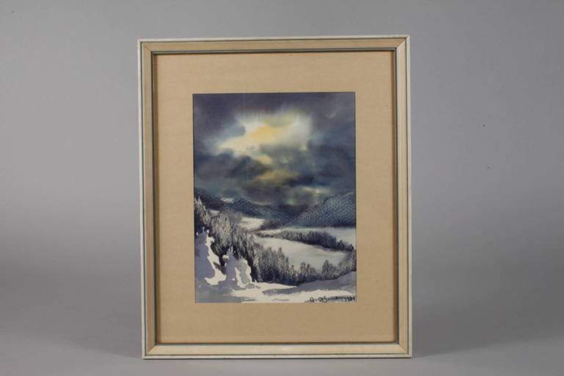 Gerhard Oßmann, "Winterlandschaft im Elstertal" Blick in tief verschneite vogtländische - Bild 2 aus 3