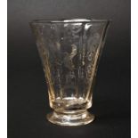 Barockes Becherglas wohl Nürnberg, 18. Jh., klares, leicht unsauberes, etwas graustichiges Glas,