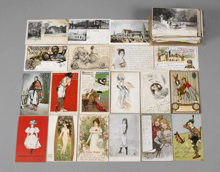 Sammlung Postkarten Deutschland und etwas Ausland, um 1900, ca. 150 Künstler-, Ansichts-,