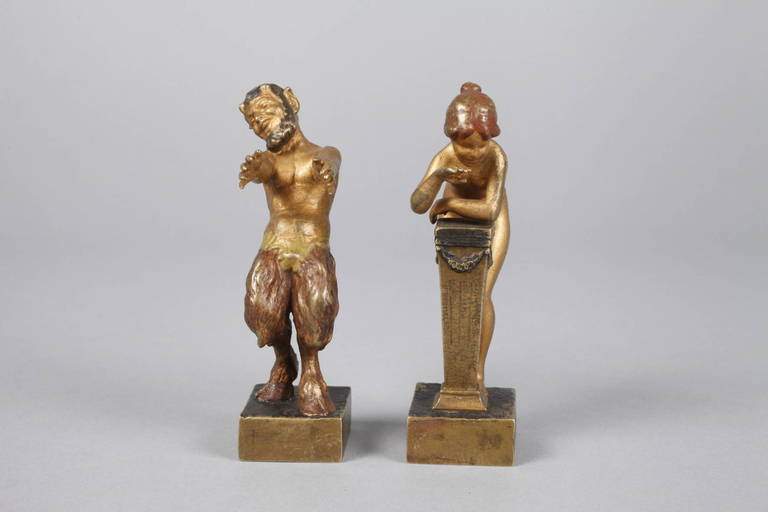 Paar erotische Wiener Bronzen als Pendants Franz Xaver Bergmann, um 1900, eine mit Krugmarke - Image 3 of 6