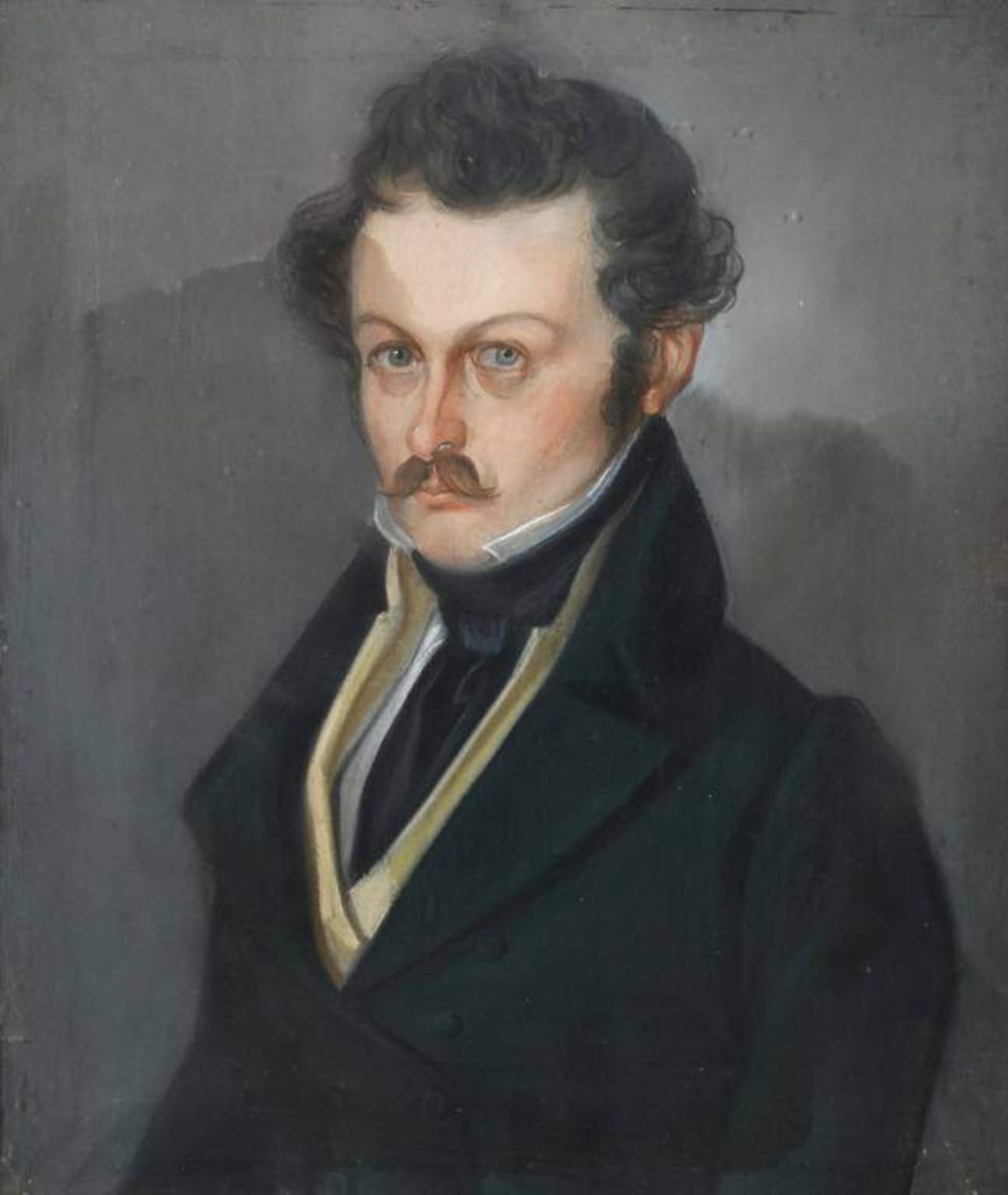 Portrait des Hermann von Grieshammer Halbfigurenbildnis eines würdevollen jungen Mannes im Gehrock
