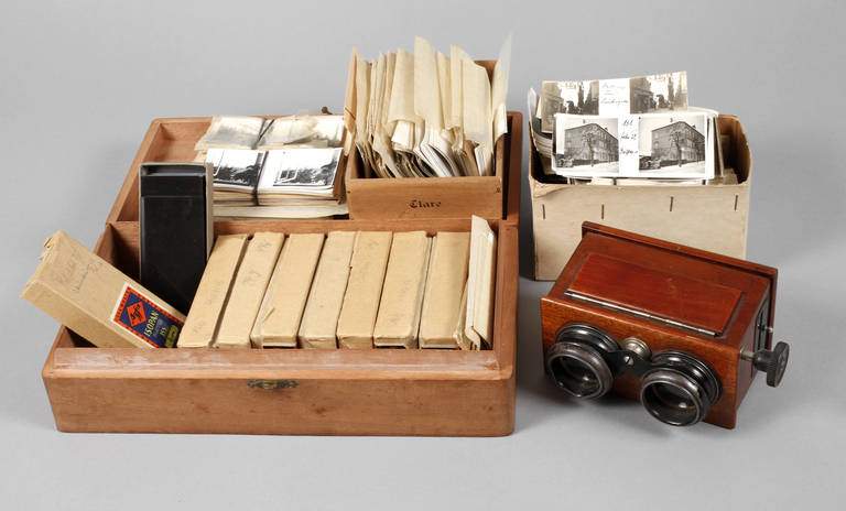 Große Sammlung Stereofotos um 1900 bis 1960er Jahre, bestehend aus ca. 1000 Stereobildern, vorw.