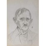 Alexander Wolfgang, Herrenportrait Kopfbildnis eines älteren Mannes, Bleistiftzeichnung, um 1930,