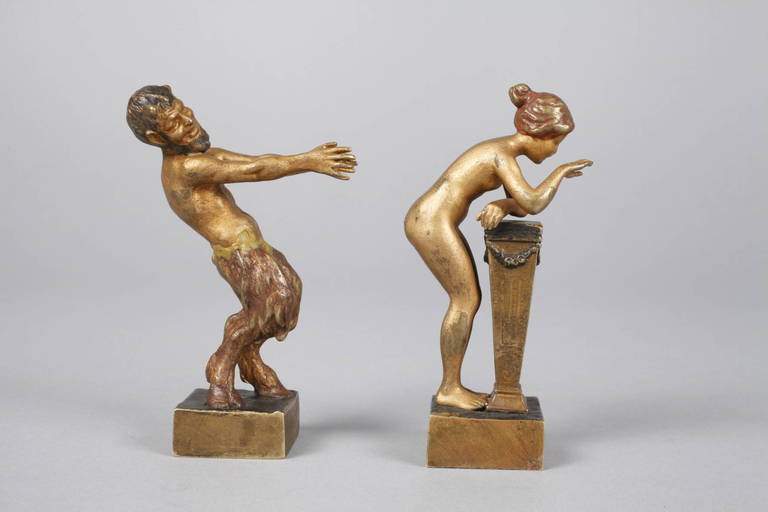 Paar erotische Wiener Bronzen als Pendants Franz Xaver Bergmann, um 1900, eine mit Krugmarke - Image 6 of 6
