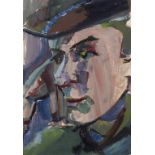 Prof. Siegfried Klotz, attr., Herrenportrait expressive Kopfstudie, minimal pastose Malerei mit