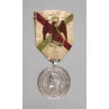 Medaille Frankreich für den Militäreinsatz in Mexiko, Signatur Barre, am orig. Band, dieses min.