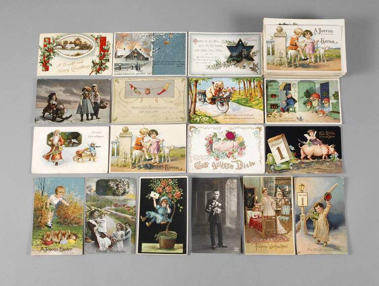 Konvolut Postkarten Deutschland um 1900 bis 1940er Jahre, ca. 120 Kitsch-und Glückwunschkarten,