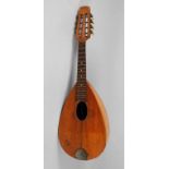 Mandoline um 1920, innen mit Klebezettel C.A. Wunderlich Siebenbrunn (Vogtl.) Germany, seitlich