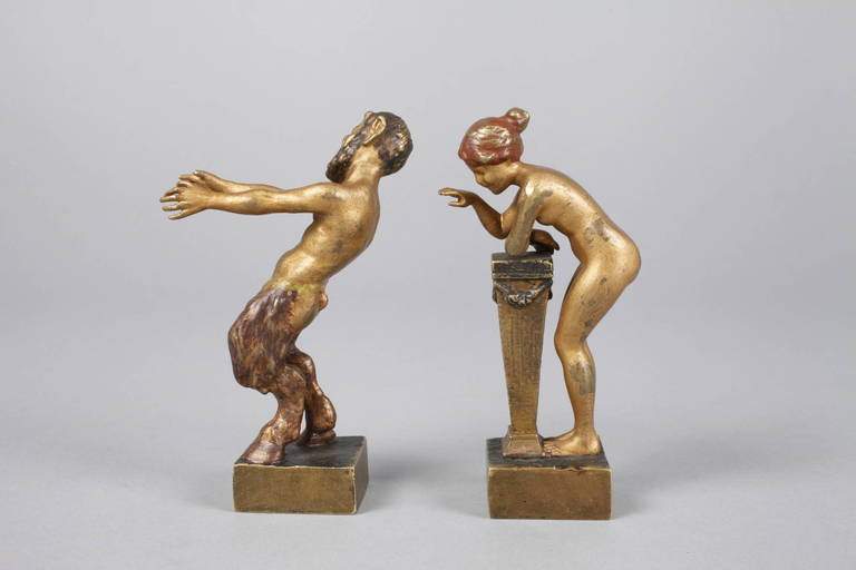 Paar erotische Wiener Bronzen als Pendants Franz Xaver Bergmann, um 1900, eine mit Krugmarke - Image 4 of 6