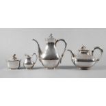 Silber Kaffee-/Teeset um 1920, gestempelt 925 Sterling, Herstellerpunze stehender Löwe,