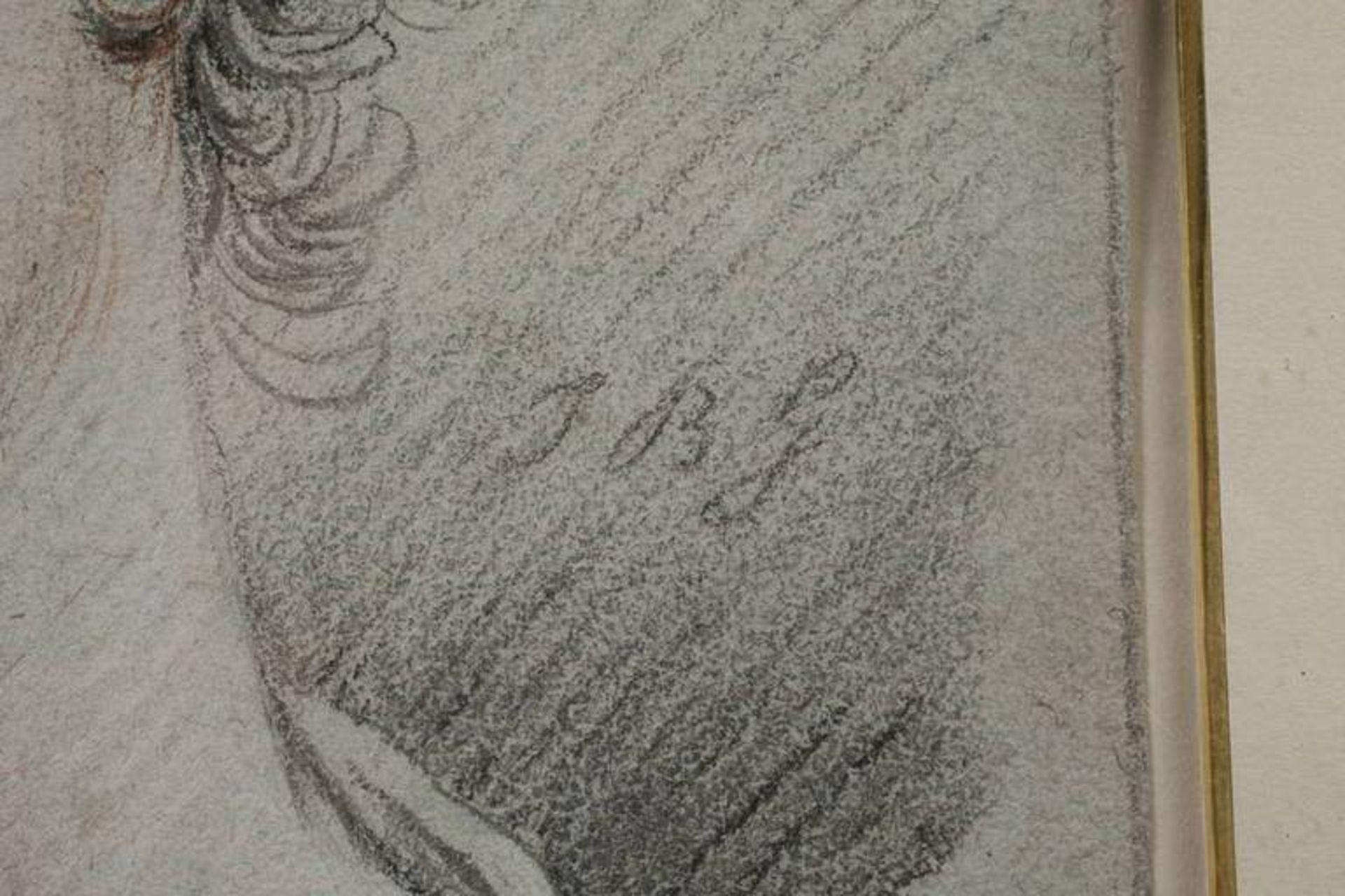 Klassizistisches Mädchenportrait Bildnis eines jungen Mädchens mit zum Kranz geflochtenen Zöpfen und - Bild 3 aus 3