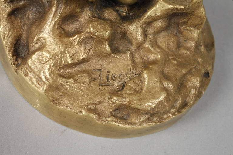 Bruno Ziegler, Jagende Diana um 1900, auf der Plinthe signiert Ziegler, Bronze gegossen, partiell - Image 3 of 5